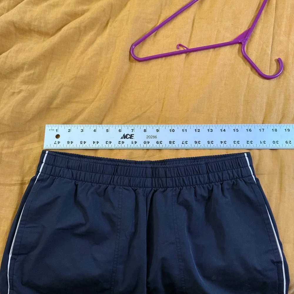 Hammies Santa Barbara Mens Black Retro Swim Trunks Shorts Size 34 Piping